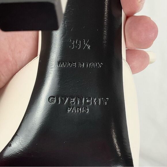 Givenchy G Lock Platform Heels Beige Sz 39.5 Pointed Toe Ankle Strap - Picture 9 of 12